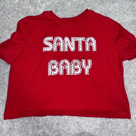 Santa Baby Red Crop Top - Picture 1 of 3